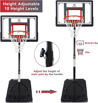 Winmax - Kids 32-inch Portable Adjustable Basketball Hoop