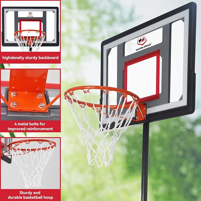 Winmax - Kids 32-inch Portable Adjustable Basketball Hoop