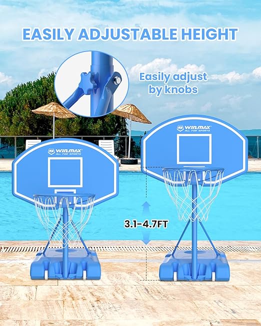 Winmax - Poolside 36-Inch Portable Adjustable Basketball Hoop