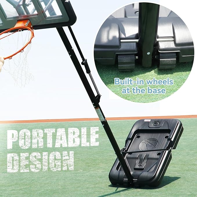 Winmax - Adult 44-inch Pull Rod Adjustable Basketball Hoop