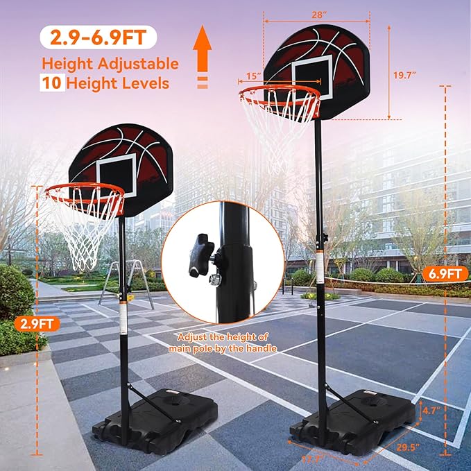 Winmax - Youth 28-inch Adjustable Basketball Hoop